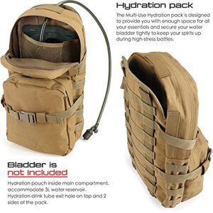 LIVANS Tactical Hydration Pack Nylon, Molle Hydration Carrier Bag Water Reservoir Bag for Tactical Backpack Plate Carrier(Bladder not included)