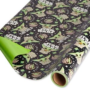 American Greetings Star Wars Mandalorian Wrapping Paper, The Child/Baby Yoda (1 Roll, 75 sq. ft.)