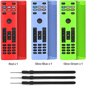 [3 Pack] TOLUOHU Case for Vizio XRT136 Remote Cover Case,for Vizio Remote Control Smart TV Remote Cover Case Glow Skin Sleeve with Lanyard(Shockproof/Anti-Slip/Lightweight)