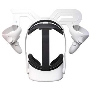 cnbeyoung vr headset wall mount storage stand hook compatible with quest 2 pro quest 3, valve index, psvr 2, htc vive, pico 4, pimax vr mr xr headsets and controllers (white)