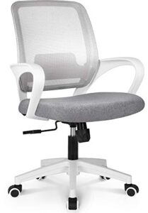neo chair office chair ergonomic desk chair mesh computer chair lumbar support modern executive adjustable rolling swivel chair comfortable mid black task home office chair (grey)