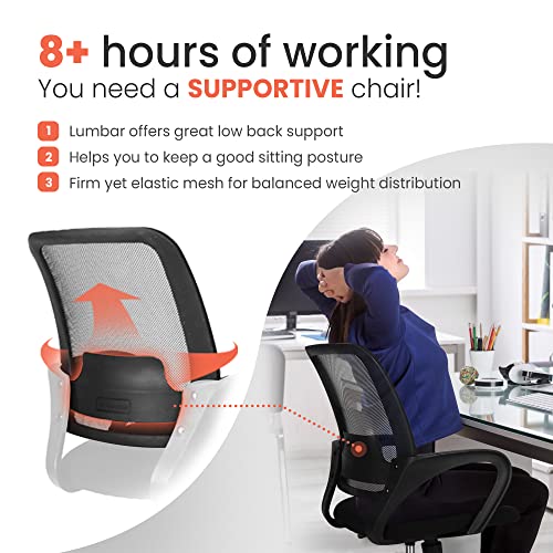 NEO CHAIR Office Chair Ergonomic Desk Chair Mesh Computer Chair Lumbar Support Modern Executive Adjustable Rolling Swivel Chair Comfortable Mid Black Task Home Office Chair (Grey)