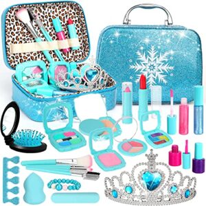 flybay kids makeup kit for girl,washable real frozen make up kit, girl toys for 4 5 6 7 8 9 years old girl