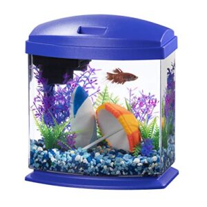 aqueon led minibow small aquarium fish tank kit with smartclean technology, blue, 1 gallon