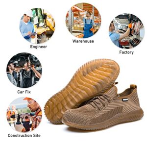 Furuian Steel Toe Shoes for Men Comfortable Safety Shoes Non Slip Steel Toe Sneakers Warehouse Industry Contstruction Mens Work Shoes Size M10.5/W12