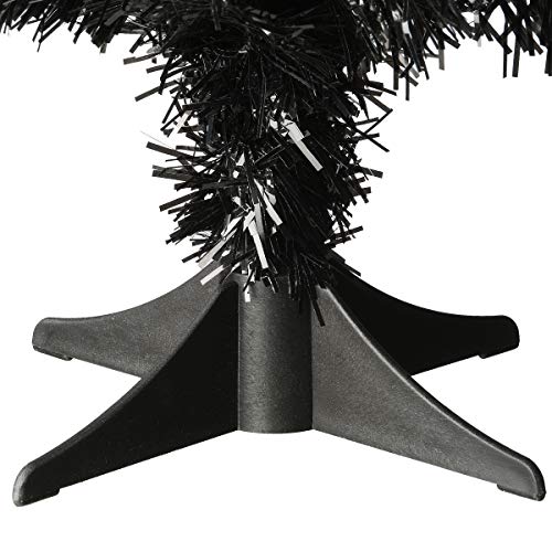 National Tree Company Tinsel Tree, Black, Halloween Collection, 24 in