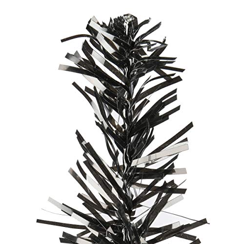 National Tree Company Tinsel Tree, Black, Halloween Collection, 24 in