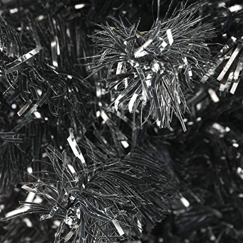 National Tree Company Tinsel Tree, Black, Halloween Collection, 24 in