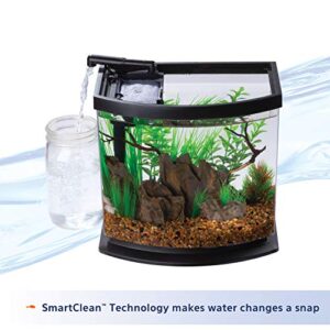 Aqueon LED MiniBow Aquarium Kit with SmartClean Technology, White, 2.5 Gallon