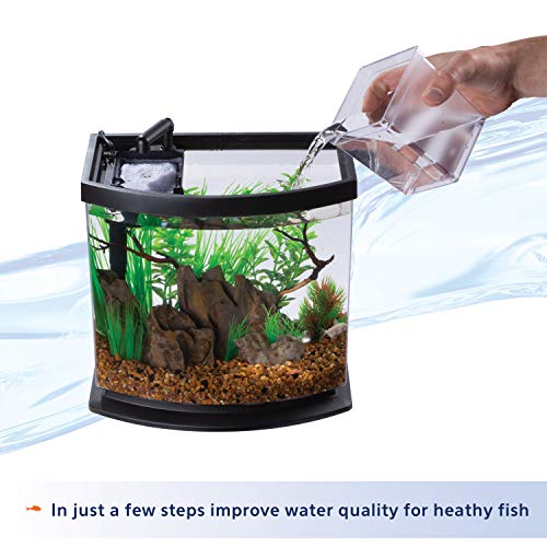 Aqueon LED MiniBow Aquarium Kit with SmartClean Technology, White, 2.5 Gallon