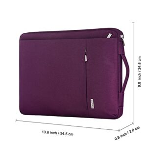 LANDICI 360° Protective Laptop Sleeve 13-14 Inch, Computer Bag Carrying Case for MacBook Air 13 M1/2022 M2, MacBook Pro 13/14 2021, Chromebook 14, Women, Slim, Shockproof, Waterproof, Purple