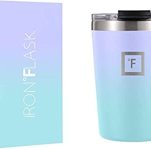 IRON °FLASK Grip Coffee Mug - 12 Oz, Leak Proof, Vacuum Insulated Stainless Steel Bottle, Double Walled, Thermo Travel, Hot Cold, Water Metal Canteen