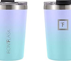 IRON °FLASK Grip Coffee Mug - 12 Oz, Leak Proof, Vacuum Insulated Stainless Steel Bottle, Double Walled, Thermo Travel, Hot Cold, Water Metal Canteen