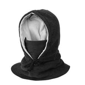 yr.lover thick fleece hood balaclava winter windproof mask neck cover hats balaclava black