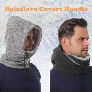 YR.Lover Thick Fleece Hood Balaclava Winter Windproof Mask Neck Cover Hats Balaclava Black
