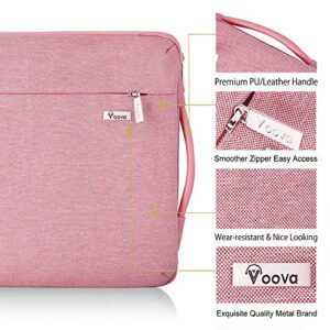 Voova Laptop Sleeve Case 15.6 Inch, 360° Protective Computer Carrying Bag Compatible with MacBook Pro 15 16 M1 Pro/Max,15-16 Inch Microsoft Hp Lenovo Dell Acer Asus Chromebook for Women Girls,Pink