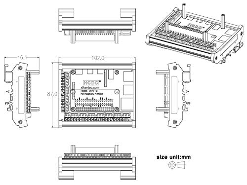 DIN Rail Mount Pinout Breakout Terminal Block Module for Raspberry Pi A+ 3A+ B+ 2B 3B 3B+ 4B Zero Zero-W