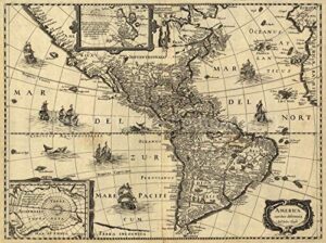 1640 map| america| america noviter delineata map size: 18 inches x 24 inches |fits 18x