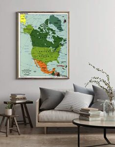 1998 map| north america| north america map size: 18 inches x 24 inches |fits 18x24 siz