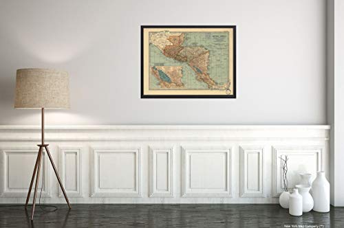 1902 Map| Central America| Central America Map Size: 18 inches x 24 inches |Fits 18x24