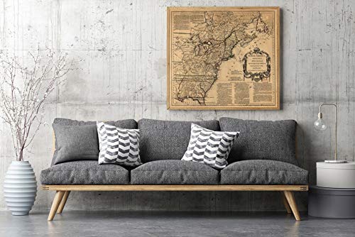 1755 Map| North America| North America Map Size: 22 inches x 24 inches |Fits 22x24 siz