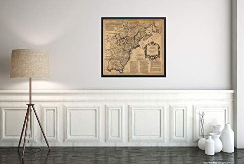 1755 Map| North America| North America Map Size: 22 inches x 24 inches |Fits 22x24 siz