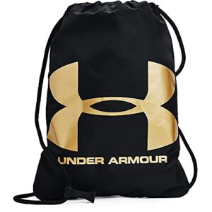 under armour adult ozsee sackpack , black (006)/metallic gold , one size fits all