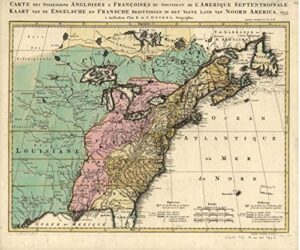 1755 map| north america| carte des possessions angloises & francoises du continent de