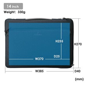 SANWA 14 inch Laptop Sleeve Case with Front Pocket, YKK Zipper, Waterproof Shock Resistant Bag, Accessory Pocket, Compatible with MacBook, Pad, Tablet, Surface, Dell, HP, Lenovo, Computer, Black