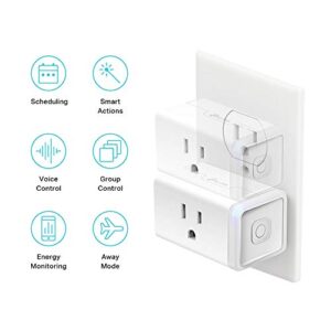 Kasa Smart Plug Mini with Energy Monitoring, Smart Home Wi-Fi Outlet Works with Alexa, Google Home & IFTTT, Wi-Fi Simple Setup, No Hub Required (KP115), White – A Certified for Humans Device