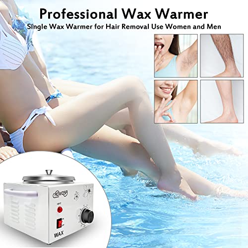 Single Wax Warmer Professional Electric Wax Heater Machine for Hair Removal, Large Wax Pot Paraffin Facial Skin Body SPA Salon Equipment with Adjustable Temperature Set