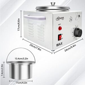 Single Wax Warmer Professional Electric Wax Heater Machine for Hair Removal, Large Wax Pot Paraffin Facial Skin Body SPA Salon Equipment with Adjustable Temperature Set