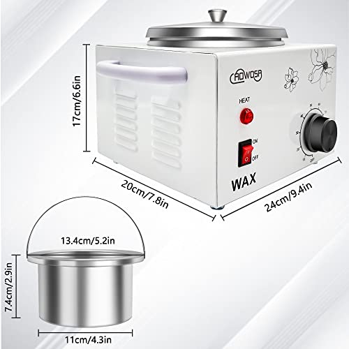 Single Wax Warmer Professional Electric Wax Heater Machine for Hair Removal, Large Wax Pot Paraffin Facial Skin Body SPA Salon Equipment with Adjustable Temperature Set