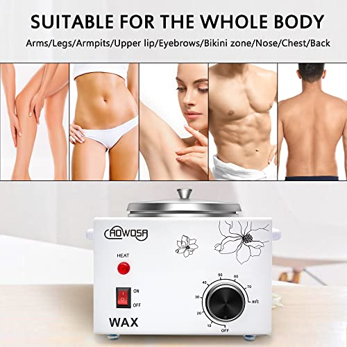 Single Wax Warmer Professional Electric Wax Heater Machine for Hair Removal, Large Wax Pot Paraffin Facial Skin Body SPA Salon Equipment with Adjustable Temperature Set