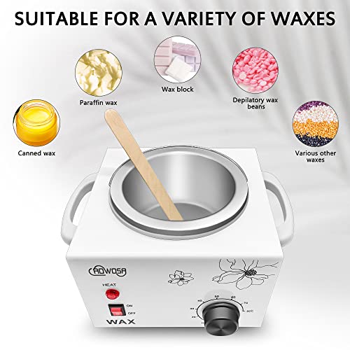 Single Wax Warmer Professional Electric Wax Heater Machine for Hair Removal, Large Wax Pot Paraffin Facial Skin Body SPA Salon Equipment with Adjustable Temperature Set