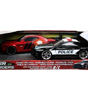 Jada Toys Hyperchargers 1:16 2020 Ford Mustang Shelby GT500 & 2019 Dodge Challenger SRT Remote Control Car, Toys for Kids and Adults