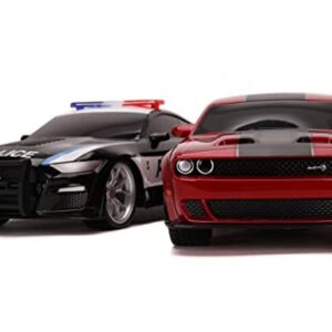 Jada Toys Hyperchargers 1:16 2020 Ford Mustang Shelby GT500 & 2019 Dodge Challenger SRT Remote Control Car, Toys for Kids and Adults