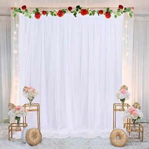white tulle backdrop curtain for baby shower bridal shower white backdrop drapes for wedding birthday photography curtains for party decoration 5 ft x 10 ft