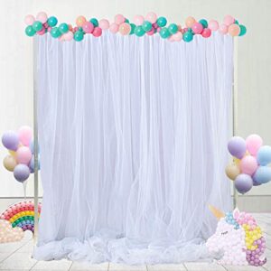 White Tulle Backdrop Curtain for Baby Shower Bridal Shower White Backdrop Drapes for Wedding Birthday Photography Curtains for Party Decoration 5 ft X 10 ft