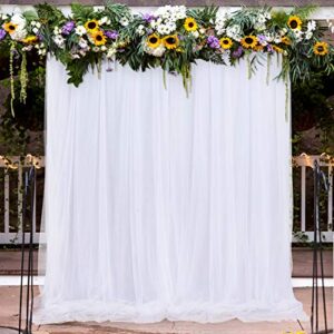 White Tulle Backdrop Curtain for Baby Shower Bridal Shower White Backdrop Drapes for Wedding Birthday Photography Curtains for Party Decoration 5 ft X 10 ft