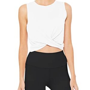 Bestisun Workout Athletic Crop Tops Yoga Crop Top Workout Shirts Cropped Workout Tank Gym Yoga Shirt Fitness Clothes Workout Tops White XL