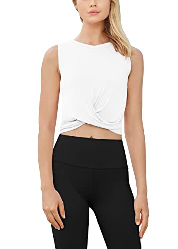 Bestisun Workout Athletic Crop Tops Yoga Crop Top Workout Shirts Cropped Workout Tank Gym Yoga Shirt Fitness Clothes Workout Tops White XL