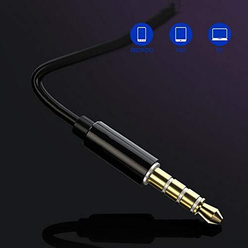 LINHUIPAD Single Earphone One Side Earplugs with Microphone 3.5mm Plug Single Earbud Stereo Sound Reinforced Cord Compatible Samsung,Radio