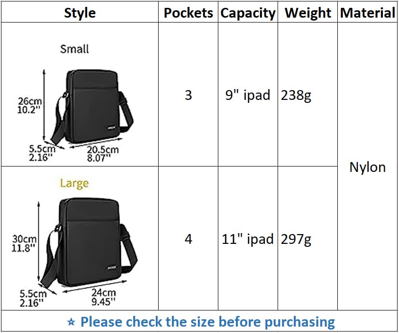 OSOCE Messenger Bag Sling Crossbody Shoulder Bags Water Resistant for Business Office School