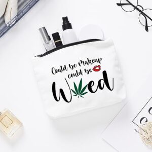 Fokongna Funny Leaf Makeup Bag Gift for Women Best Friends Sister Teen Girls | Cute Makeup Zipper Pouch Bag Cosmetic Travel Accessories Bag Toiletry Case Gifts for Birthday Christmas