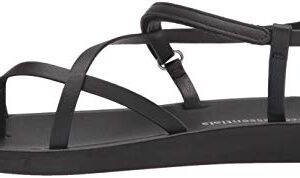 Amazon Essentials Women's Strappy Footbed Sandal, Black, 7.5