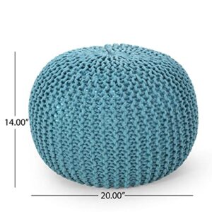 Christopher Knight Home Nahunta Pouf, Aqua