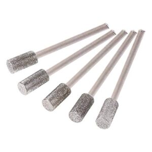 NEW Products 5PCS Diamond Coated Cylindrical Burr 4mm Chainsaw Sharpener Stone File Chain Saw Sharpening Carving Grinding Tools,as shown