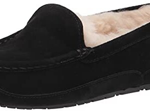 UGG Unisex-Child's Ascot Slipper, Black Suede, 6 M US