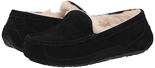 UGG Unisex-Child's Ascot Slipper, Black Suede, 6 M US